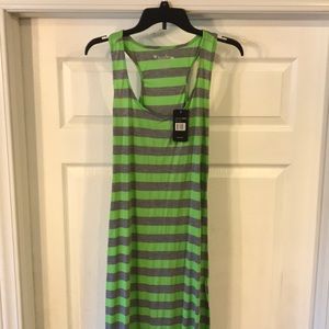 Just Love Green/Gray Striped Maxi Dress